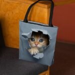 Women's Cute Kitten Print Tote Bag - Durable Canvas - Image 5