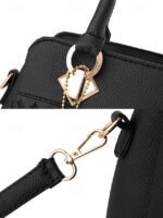 Women's Faux Leather Handbag with Tassel Charm and Textured - Image 7