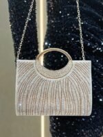 Women's Rhinestone Evening Clutch Bag with Round Handle – - Image 4