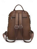 Women's Brown Faux Leather Mini Backpack – - Image 5