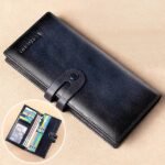 Men's Genuine Leather Long Wallet – Vintage Bifold Clutch - Image 11