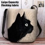 Women's Black Cat Print Crossbody Bag – Stylish Casual - Image 9