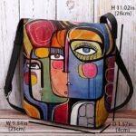Women's Abstract Art Crossbody Bag – Colorful Cubist - Image 3