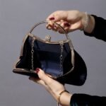 Women's Navy Blue Evening Clutch – Elegant Pleated Velvet - Image 2
