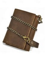 Men's Genuine Leather Wallet with Key Slot & Chain, - Image 2