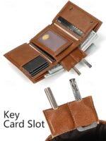 Men's Genuine Leather Wallet with Key Slot & Chain, - Image 7