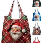 Women's Christmas Foldable Shopping Bag - Multiple Santa