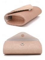 Champagne Glitter Evening Clutch Bag with Pleated Design – - Image 6