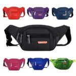 Black Waterproof Waist Bag – Multi-Pocket Fanny Pack for