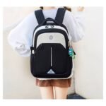Girls' Pink and White School Backpack with Cute Cartoon - Image 12
