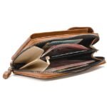 Women's Vintage Faux Leather Crossbody Wallet with Zipper, - Image 6