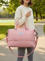 Women's Polyester Quilted Duffel Bag Set, Multiple Colors, - Image 2