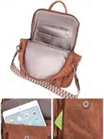 Women's Faux Leather Convertible Backpack Purse – Vintage - Image 7