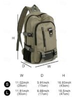 Men's Large Capacity Canvas Backpack – Vintage Style - Image 9