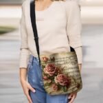 Vintage Floral Music Note Shoulder Bag for Women – Artistic - Image 2