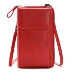Women's Vintage Faux Leather Crossbody Wallet with Zipper, - Image 16