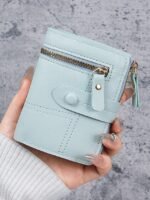 Women's Small Bifold Wallet with Zipper Coin Pocket –