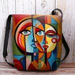 Women's Abstract Art Crossbody Bag – Colorful Cubist - Image 9