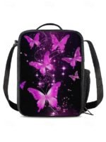 Girls Butterfly Print School Backpack 3-Piece Set with Insulated - Image 9