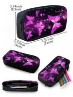 Girls Butterfly Print School Backpack 3-Piece Set with Insulated - Image 13