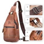 Men's Crossbody Bag Chest Bag Nappa Leather Outdoor Daily - Image 2