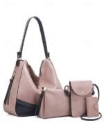 4-Piece Women's Handbag Set – Faux Leather Shoulder Bag, - Image 14