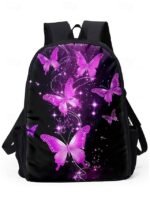 Girls Butterfly Print School Backpack 3-Piece Set with Insulated - Image 4