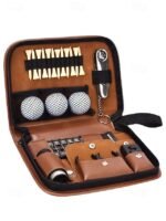 Portable Golf Accessories Organizer – Leather Travel Case with - Image 6
