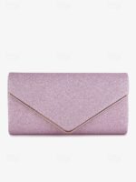 Women's Gold Glitter Envelope Clutch with Chain Strap – - Image 8