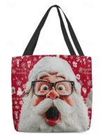 Women's Christmas Tote Bag – Santa Claus Design with - Image 12