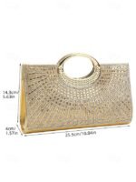 Glamorous Gold Crystal Evening Clutch with Round Handle – - Image 7