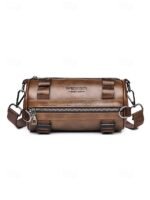 Men's Black & Brown Faux Leather Crossbody Bag – - Image 14