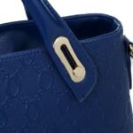 Women's 4-Piece Blue Handbag Set with Teddy Bear Charm - - Image 6