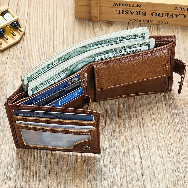 xpkcdv1731321737396 Genuine leather wallet top layer cowhide coin purse multi card - Image 1
