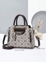 Elegant Women's Faux Leather Handbag with Red Accents and - Image 6