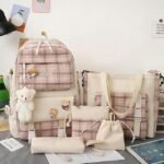 Girls 5-piece school backpack set with messenger bag, Pencil