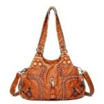 Women's Vintage Brown Leather Shoulder Bag - Stylish
