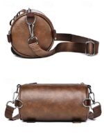 Men's Black & Brown Faux Leather Crossbody Bag – - Image 6
