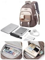 Teen Large Capacity Waterproof Backpack with Cute Toast Pendant - Image 4