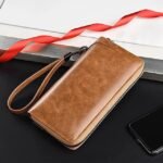 Men's Faux Leather Zipper Wallet with Multiple Card Slots - Image 11