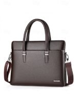 Men's Faux Leather Business Briefcase with Detachable - Image 10