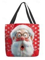 Women's Christmas Tote Bag – Santa Claus Design with - Image 11