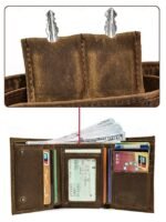Men's Genuine Leather Wallet with Key Slot & Chain, - Image 5