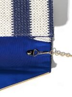Women's Striped Woven Envelope Clutch - With chain, can be - Image 7