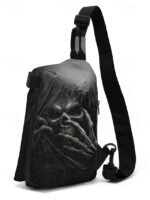 Men's Gothic Skull Crossbody Bag – Multi-Pocket Large - Image 12