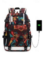 Kids' Galaxy Print Waterproof School Backpack with USB